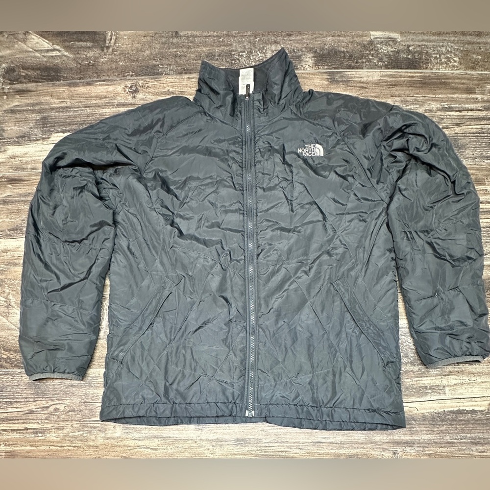The North Face Jacket Men Large Gray Quilted Full Zip Lightweight Insulated